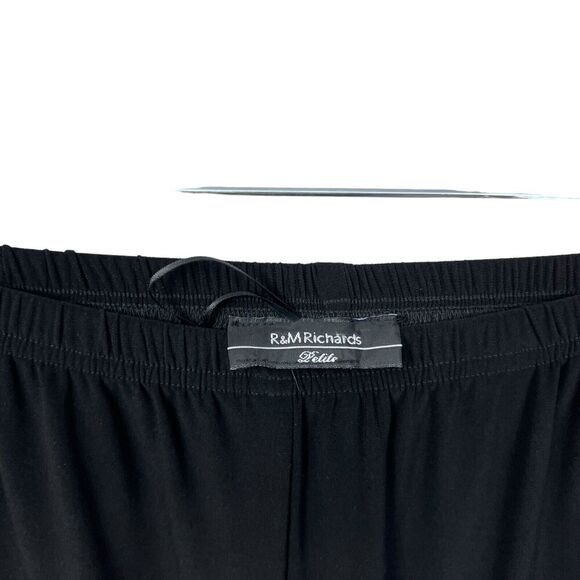 R&M Collection Womens Pants Wide Leg Pull On Elastic Waist Slinky Black‎ Size S - Picture 3 of 5
